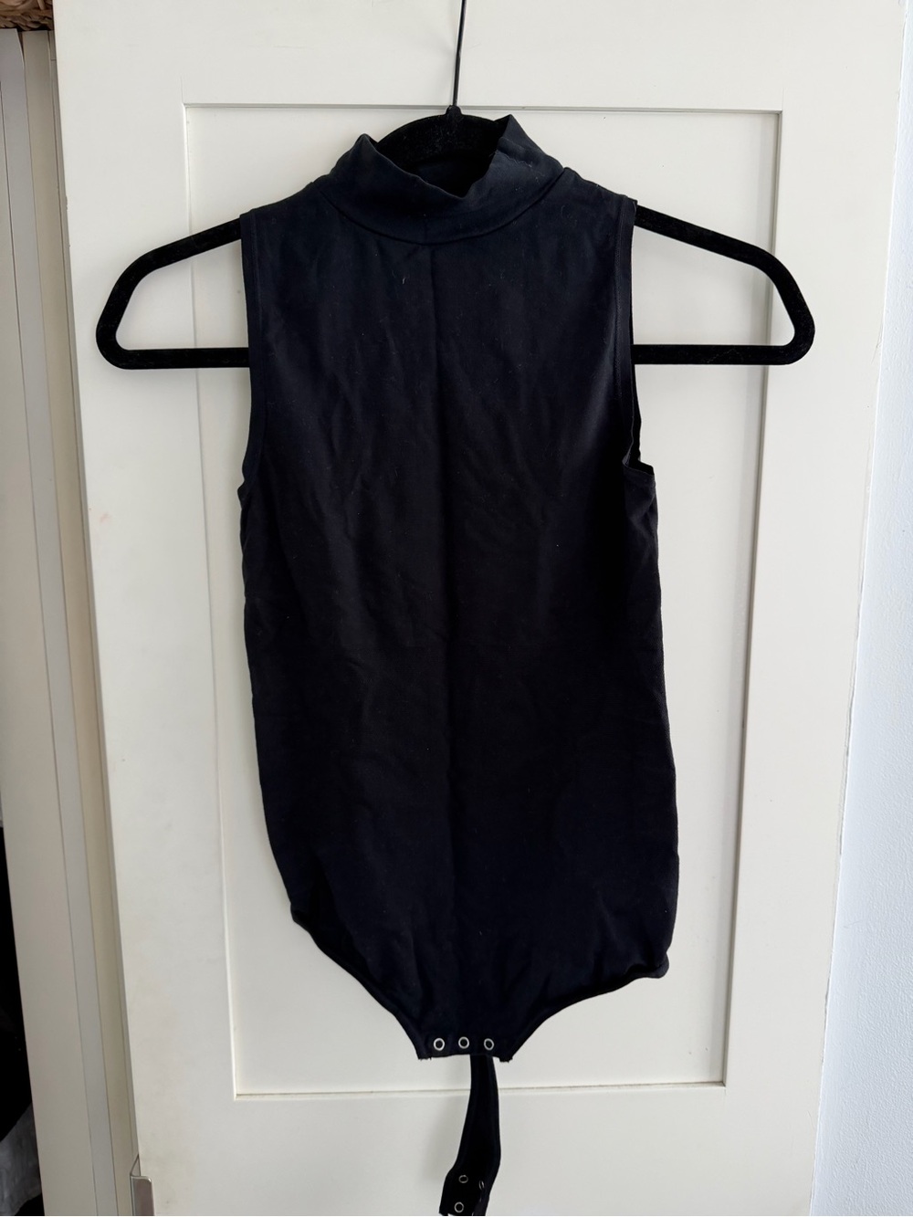 Sleeveless Mock Neck Bodysuit in Black